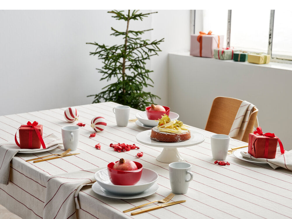Line stofserviet, Offwhite/Red - 4 stk.